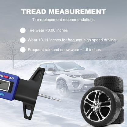 Digital Tire Tread Depth Gauge, 1 Inch/25.4 mm Metal Tread Depth Measurement - Image 5