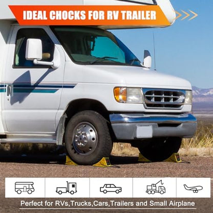 Wheel Chocks for RV Trailer, 4 Pack Non Slip Wheel Chocks for Travel Trailers - Image 5