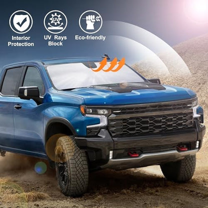 Windshield Sun Shade for 2019-2025 2026 Chevrolet Silverado 1500 - Image 6