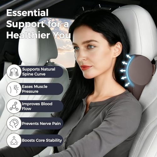 Coverado Car Headrest Pillow, Ergonomic Memory Foam Car Neck Pillow - Image 3