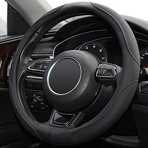 14inch Steering Wheel Cover, -Black Microfiber Leather Breathable, Anti Slip - Image 2