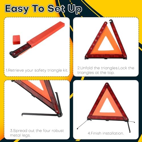 5 Pack Reflective Safety Triangle Kit - Image 3