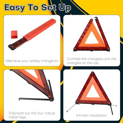 5 Pack Reflective Safety Triangle Kit - Image 3