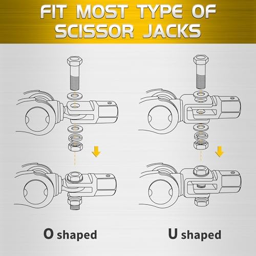 TONDA Scissor Jack Drill Adapter, 1/2 in Drive, 13/16 in Lug Wrench - Image 3