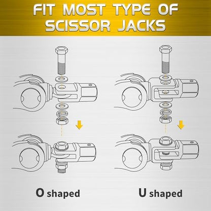 TONDA Scissor Jack Drill Adapter, 1/2 in Drive, 13/16 in Lug Wrench - Image 3