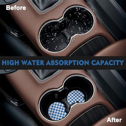2 Pack Car Coasters for Cup Holders, Cute Car Accessories Interior - Image 2