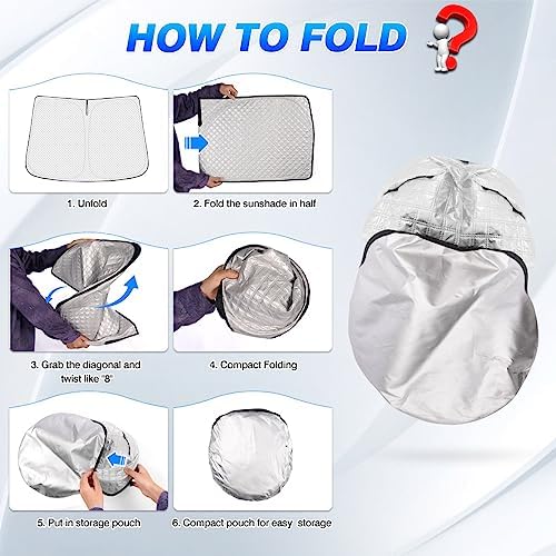 Canvcle Windshield Sun Shade for 2025-2026 Nissan Murano Accessories Thicken - Image 6