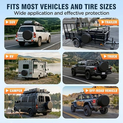 Moonet PVC Leather Spare Tire Wheel Cover Universal fit - Image 3