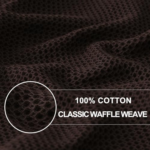 Homaxy 100% Cotton Waffle Weave Kitchen Dish Cloths 8-Pack, Dark Brown - Image 2