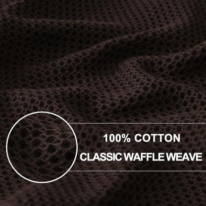 Homaxy 100% Cotton Waffle Weave Kitchen Dish Cloths 8-Pack, Dark Brown - Image 2