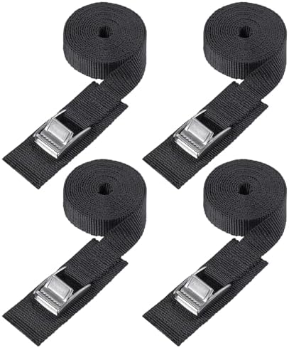 Ayaport Lashing Straps with Stainless Steel Cam Buckle 1" x 12', 4 Pack by Ayaport