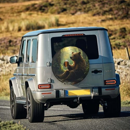 Bear Holding A Beer Mug Spare Tire Cover Weatherproof Universal Wheel - Image 7
