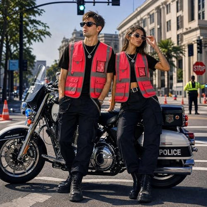 XIAKE Reflective Safety Vest for Men & Women High Visibility Class 2 Vest - Image 7
