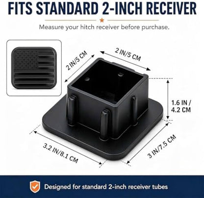 2" Hitch Cover American Flag Black Towing Hitch Covers Hitch Protector - Image 6