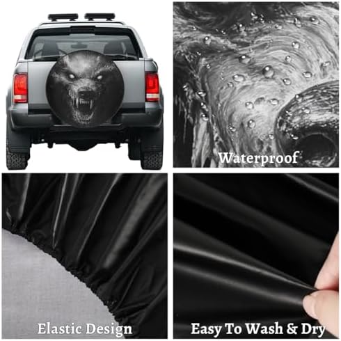 Wolf Spare Tire Cover 14in Spare Wheel Covers Tire Storage Cover - Image 4