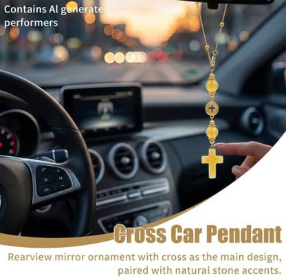 Crystal Hanging Car Charm, Stone Style Car Decor - Image 5