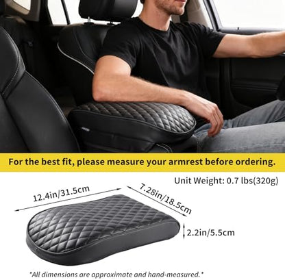 WEIHAO Car Arm Rest Cover Pad, Thick Padding 12.4x7.28x2.2 inch Car Armrest - Image 3