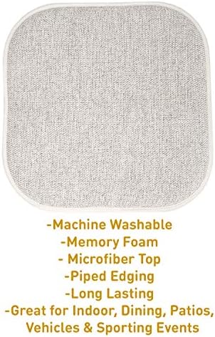 Sweet Home Collection Chair Cushion Memory Foam Pads Honeycomb Pattern Slip Non - Image 3