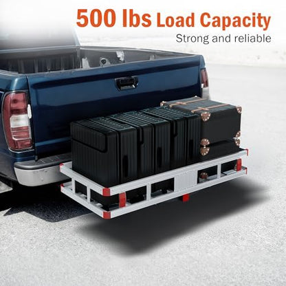 Aluminum Hitch Cargo Carrier, 49.21" x 22.36" x 7.09" Trailer Hitch Cargo - Image 3