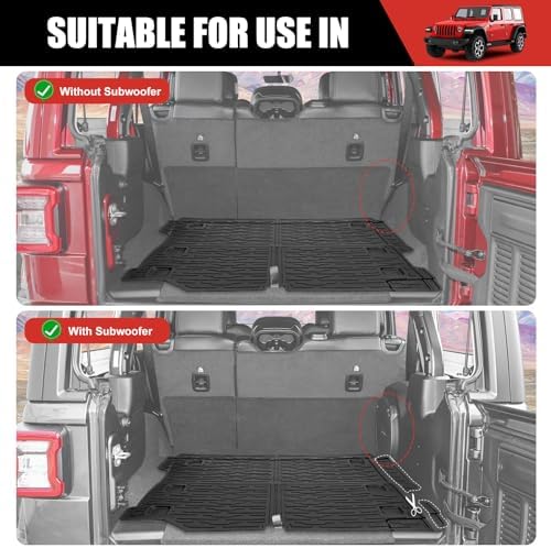 Cargo Mat Compatible with 2018-2025 Jeep Wrangler JL Unlimited 4 Door 4X4 - Image 3