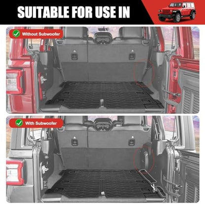 Cargo Mat Compatible with 2018-2025 Jeep Wrangler JL Unlimited 4 Door 4X4 - Image 3