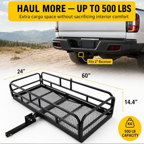 Hitch Cargo Carrier 60" x 24" for SUV, Truck & Jeep - Image 3