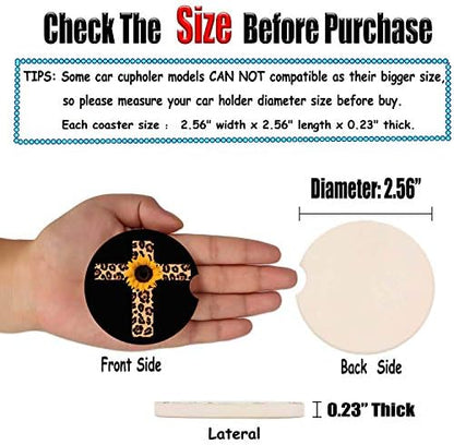Car Coasters 2 Pack, Small 2.56" Absorbent Ceramic Coaster - Image 5