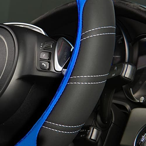 CAR PASS Line Rider Microfiber 14 Inch Leather Sporty Steering Wheel Cover - Image 6