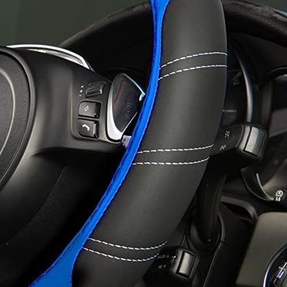 CAR PASS Line Rider Microfiber 14 Inch Leather Sporty Steering Wheel Cover - Image 6