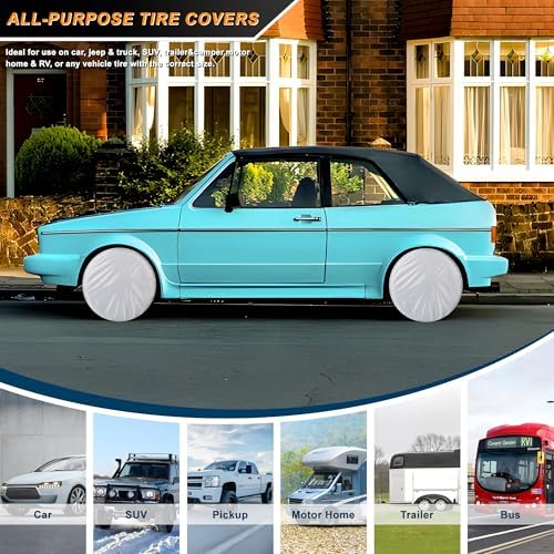 RV Tire Covers Set of 4 for All-Weather Heavy Duty Wheel Covers, Waterproof UV - Image 6