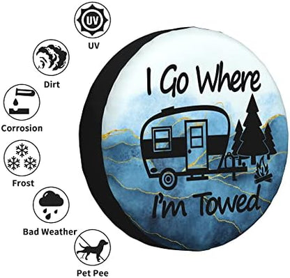 Spare Tire Cover I Go Where I'm Towed Weatherproof Universal Wheel Protectors - Image 5
