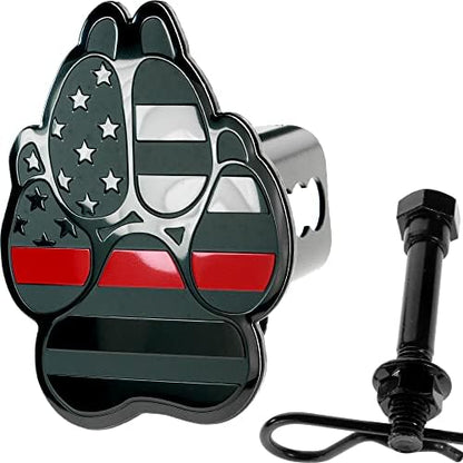 K9 Dog Paw Print Black Flag Metal Hitch Cover by AutoAccessores