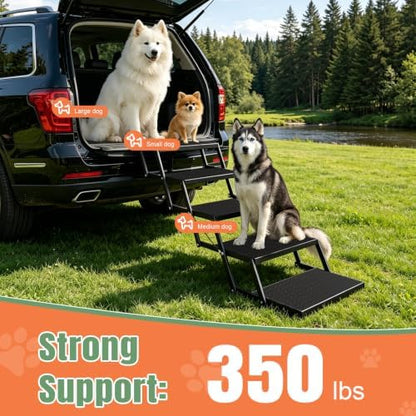 Foldable Dog Stairs for Car, HisFox Portable Dog Steps for Dogs, 5 Steps - Image 5
