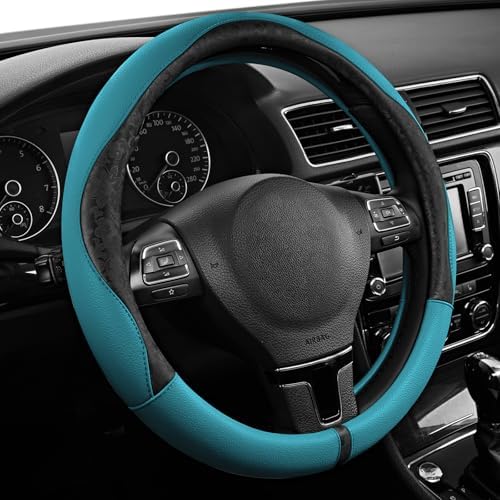 PIC AUTO Steering Wheel Cover, Universal Fit 14.5"–15.5", Soft PU Grain Leather - Image 2