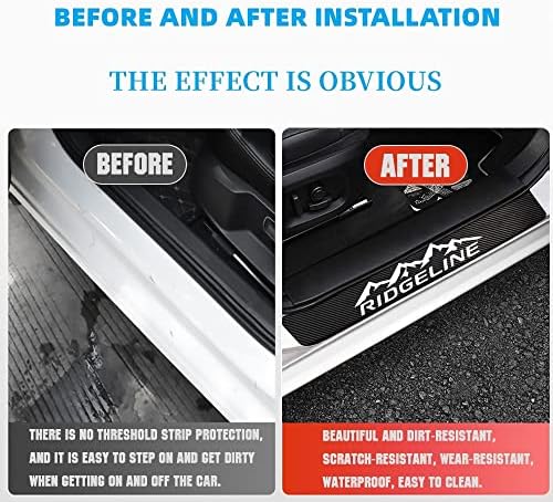 4Pcs Car Door Sill Protector for Ridgeline 2005-2023 Accessories, Carbon Fiber - Image 3
