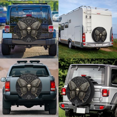 Black Skull Spare Tire Cover Dust-Proof Wheel Protector - Image 6