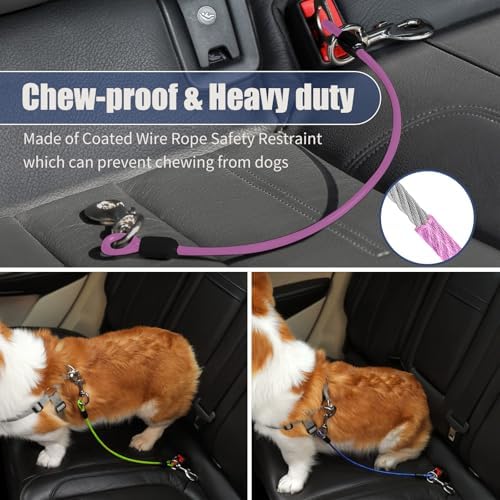 Dog Seat Belt Harness for Car, No Chew Tether Cable Vehicle Dogs Accessories - Image 4
