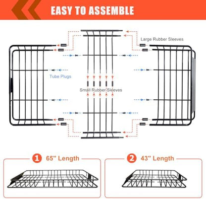 Roof Rack Rooftop Cargo Carrier Basket 65"*39"*6"+Waterproof Bag 20 Cu.Ft. - Image 3