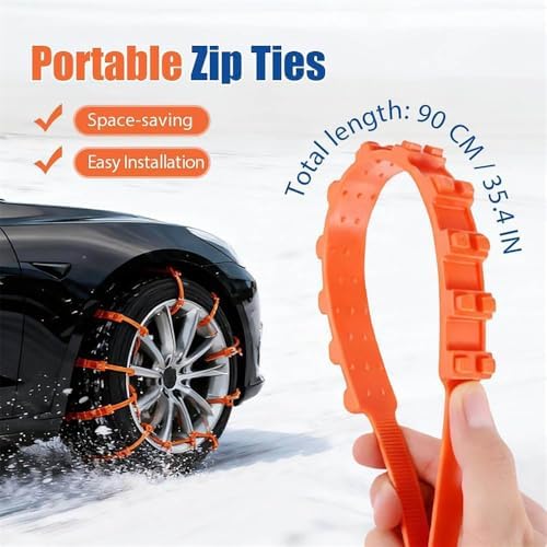 2026 Upgrade Tire Traction Straps, Universal Anti-Skid Zip Tie Tire Chains - Image 6