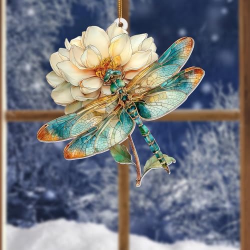 Dragonfly Ornament Stained Glass Style – Acrylic Window Hanging Suncatcher - Image 6