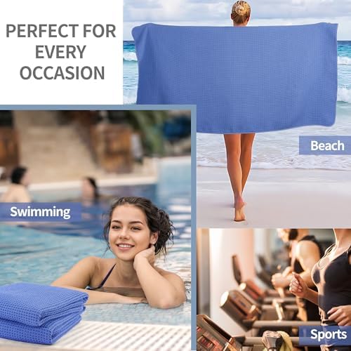 Microfiber Waffle Bath Towels, 4 Pieces, Fast Drying, Lint Free 430 GSM - Image 7