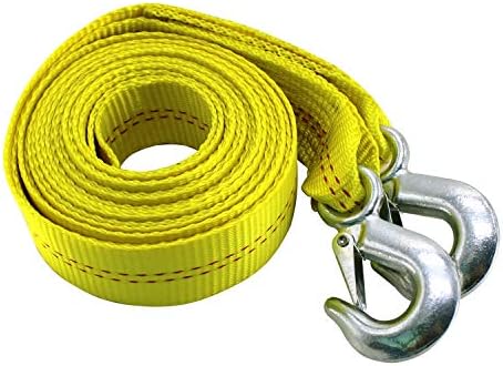 HFS Heavy-Duty Tow Strap with Hooks 10, 000-Pound Capacity Woven Polyester by HFS