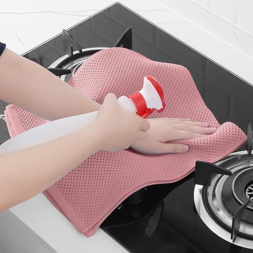 Homaxy 100% Cotton Waffle Weave Kitchen Dish Towels 6-Pack, Dried Rose - Image 5