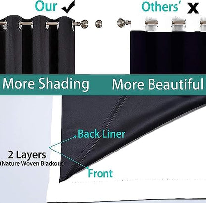 Yakamok Pure White 100% Blackout Curtains 96 Inches Long 62" Wide 2 Panel - Image 5