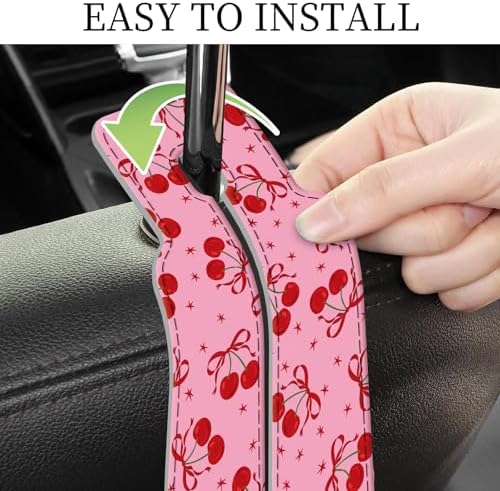 PU Leather Car Seat Hook, Storage Headrest Hanger, Cute Car Backseat Organizer - Image 5