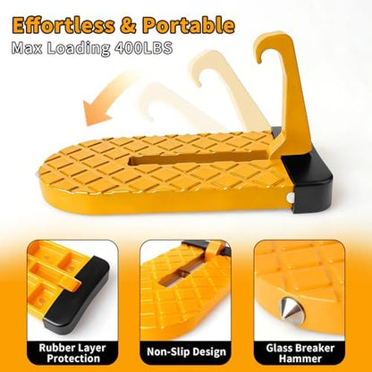 Car Door Step for Car Roof Access, Foldable Non-Slip Ascent Latch Pedal Rack - Image 4