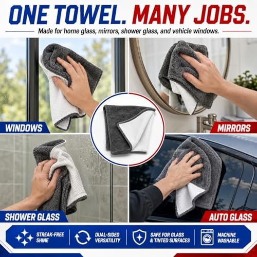 Hybrid Glass Microfiber Towel – Waffle Weave & Plush Dual Action Cleaning Cloth - Image 3