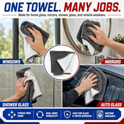 Hybrid Glass Microfiber Towel – Waffle Weave & Plush Dual Action Cleaning Cloth - Image 3