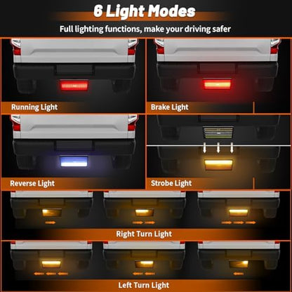 Hitch Cover with LED Light, 6 Rows and 216 pcs LED Chips 6 Mode - Image 7