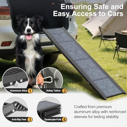 Dog Ramp for Car Truck 63" L × 17" W, Pet Ramp Lightweight Foldable - Image 3